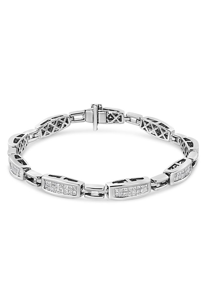 2.00 Cttw Invisble-Set Princess Diamond Link Bracelet